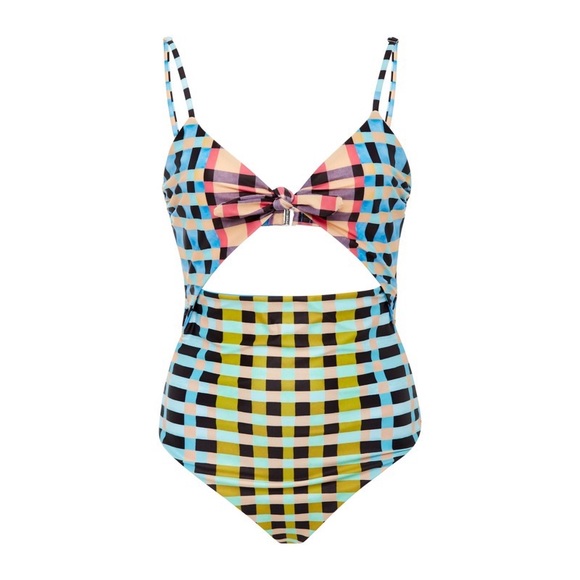 Mara Hoffman Other - Mara Hoffman Plaid Tie Front Swimsuit
